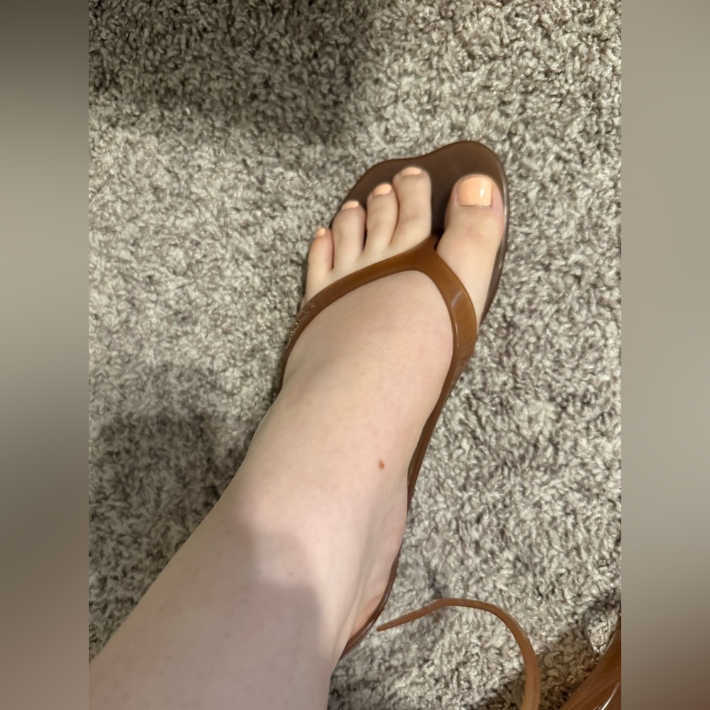 Chloe Brown Sandals Elegant Leather Straps - Picture 10 of 10